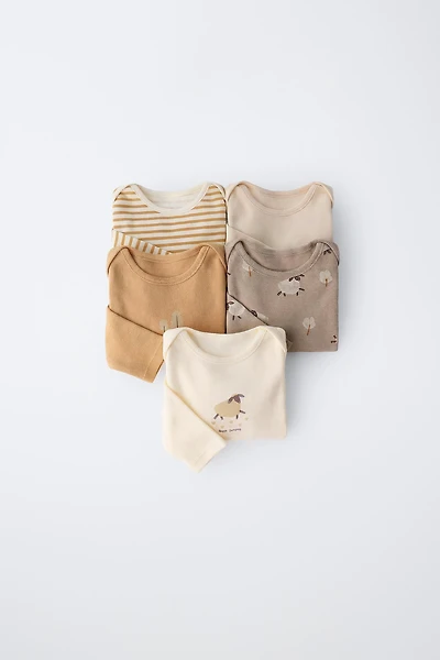FIVE-PACK OF SHEEP BODYSUITS