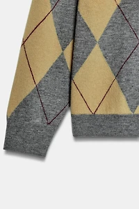 100% WOOL DIAMOND JUMPER
