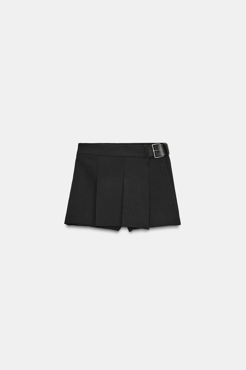 PLEATED BELTED SKORT