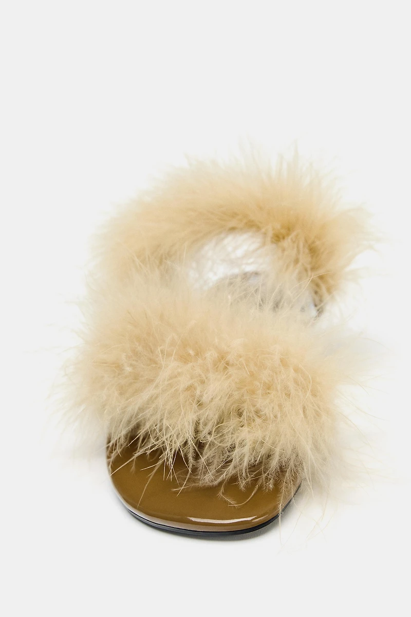 FEATHER STRAP SANDALS