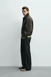 WASHED COTTON POLO OVERSHIRT