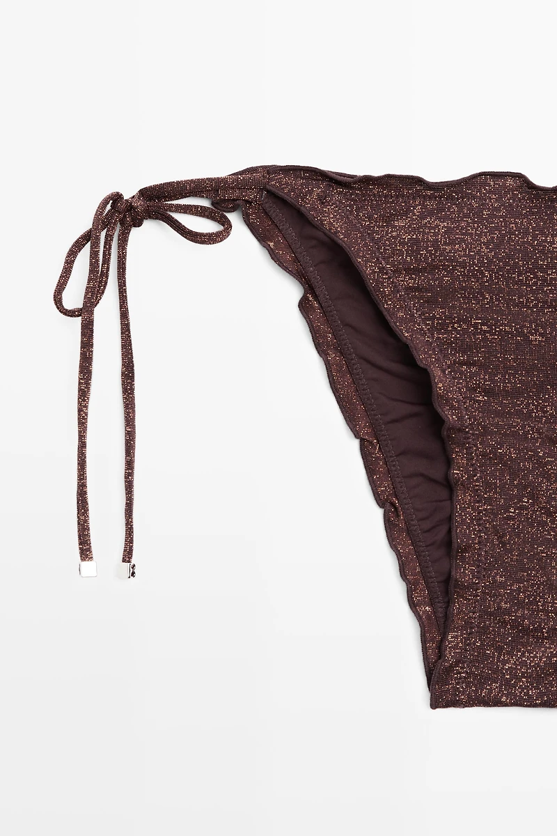 Shimmery ruffled bikini bottoms