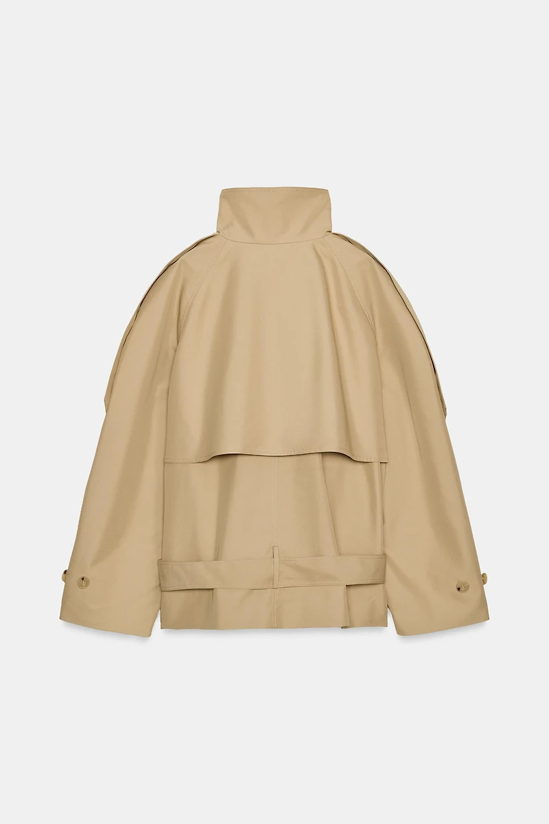 SHORT HIGH NECK TRENCH COAT ZW COLLECTION