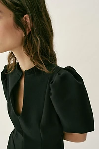 PUFF SLEEVE SHORT DRESS