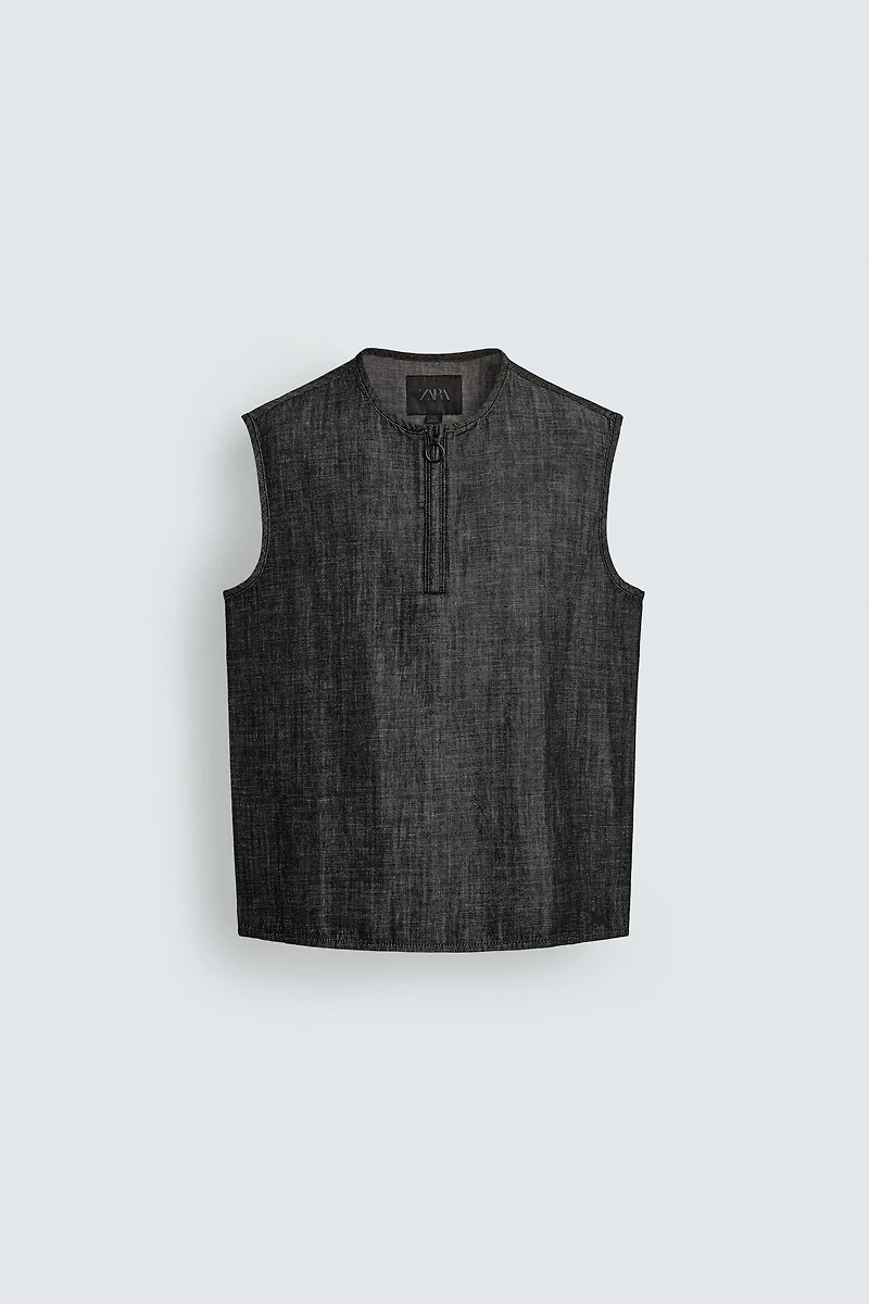 COTTON - LINEN TANK SHIRT