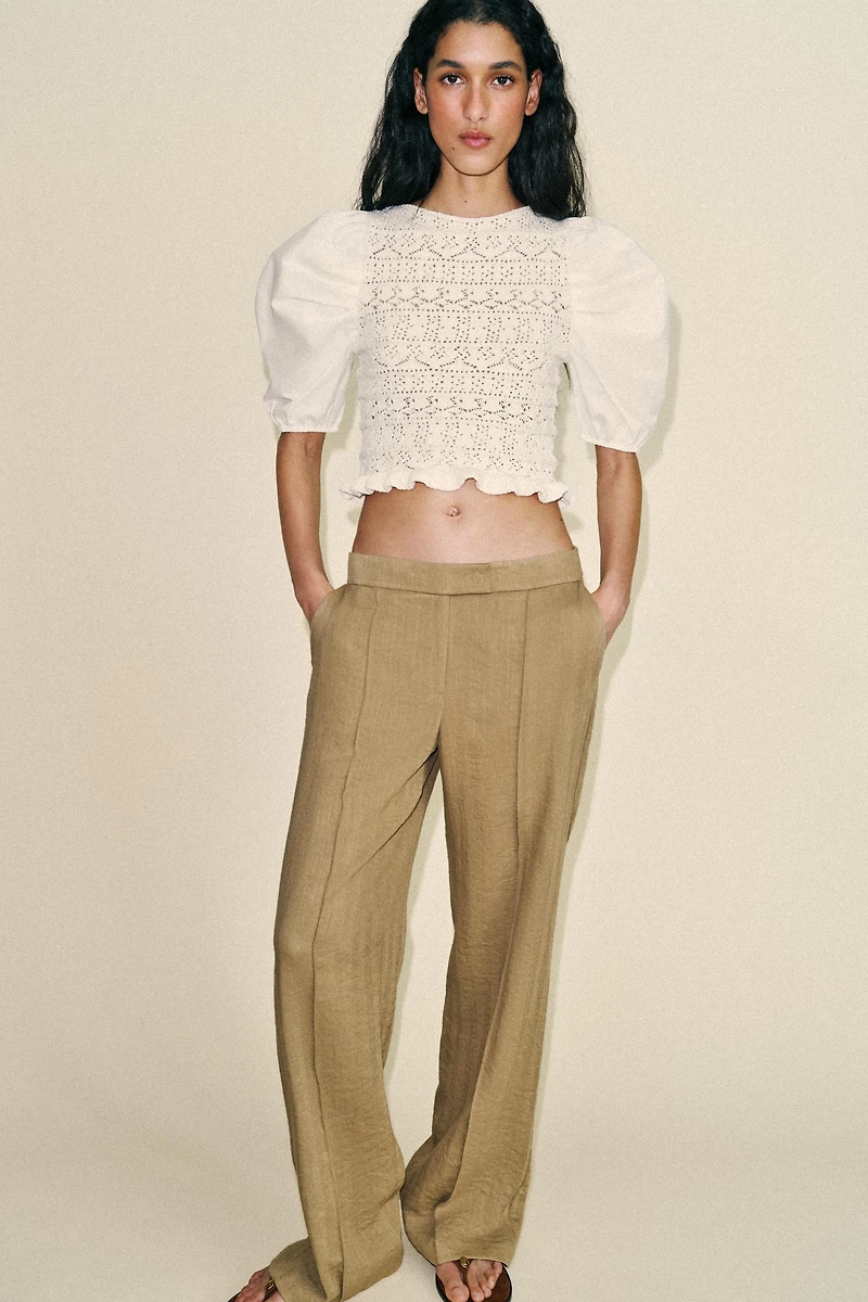PULL BIMATIÈRE À MANCHES BOUFFANTES