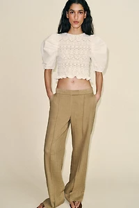PULL BIMATIÈRE À MANCHES BOUFFANTES