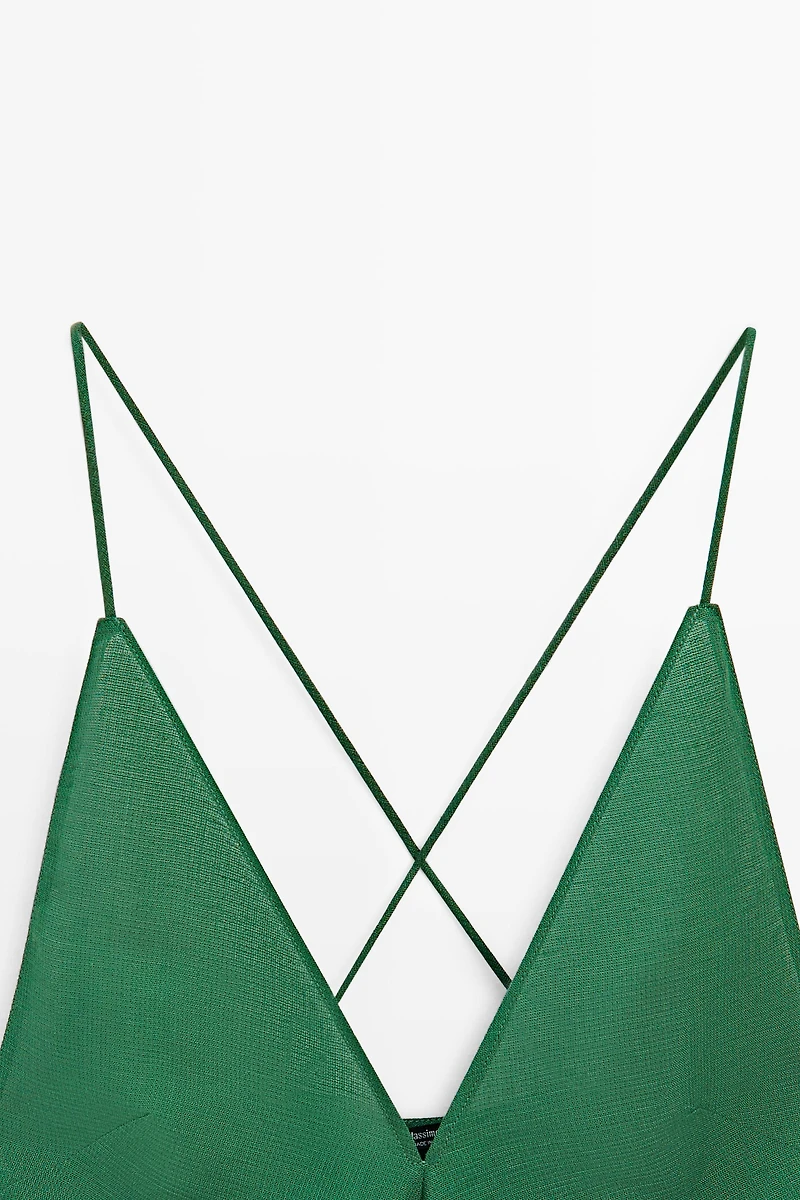 Asymmetric spaghetti strap top