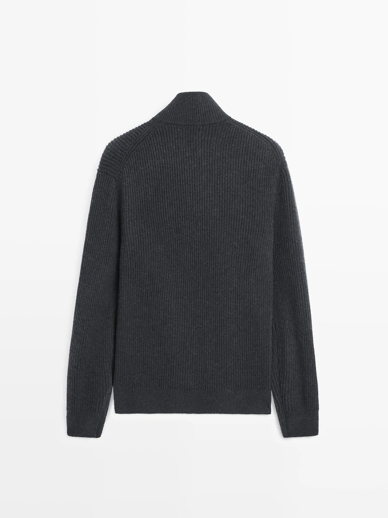 Cardigan poches fermeture Éclair détail contrastant