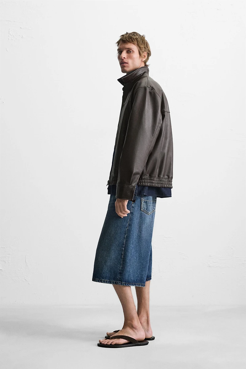 BLOUSON BOMBER MATIÈRE SYNTHÉTIQUE