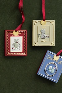 SET OF IRON BOOK CHRISTMAS TREE ORNAMENTS (SET OF 3)