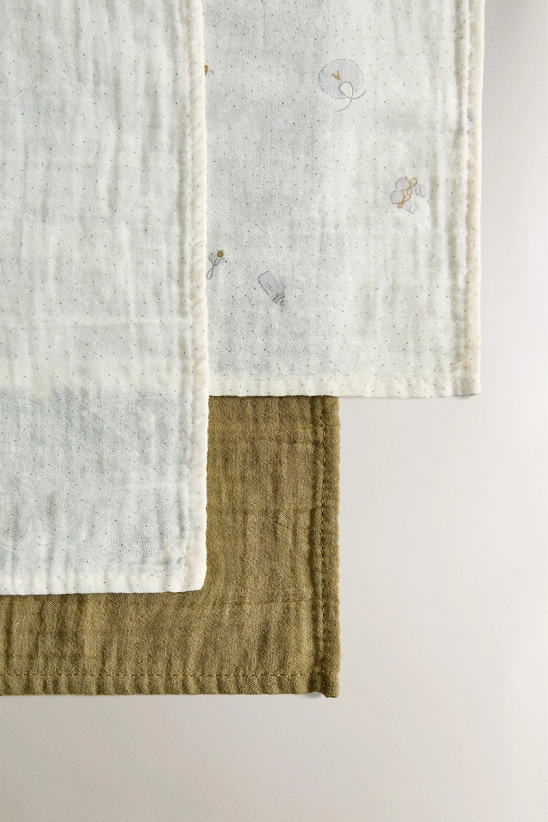 BABY MUSLIN CLOTHS (SET OF 3)