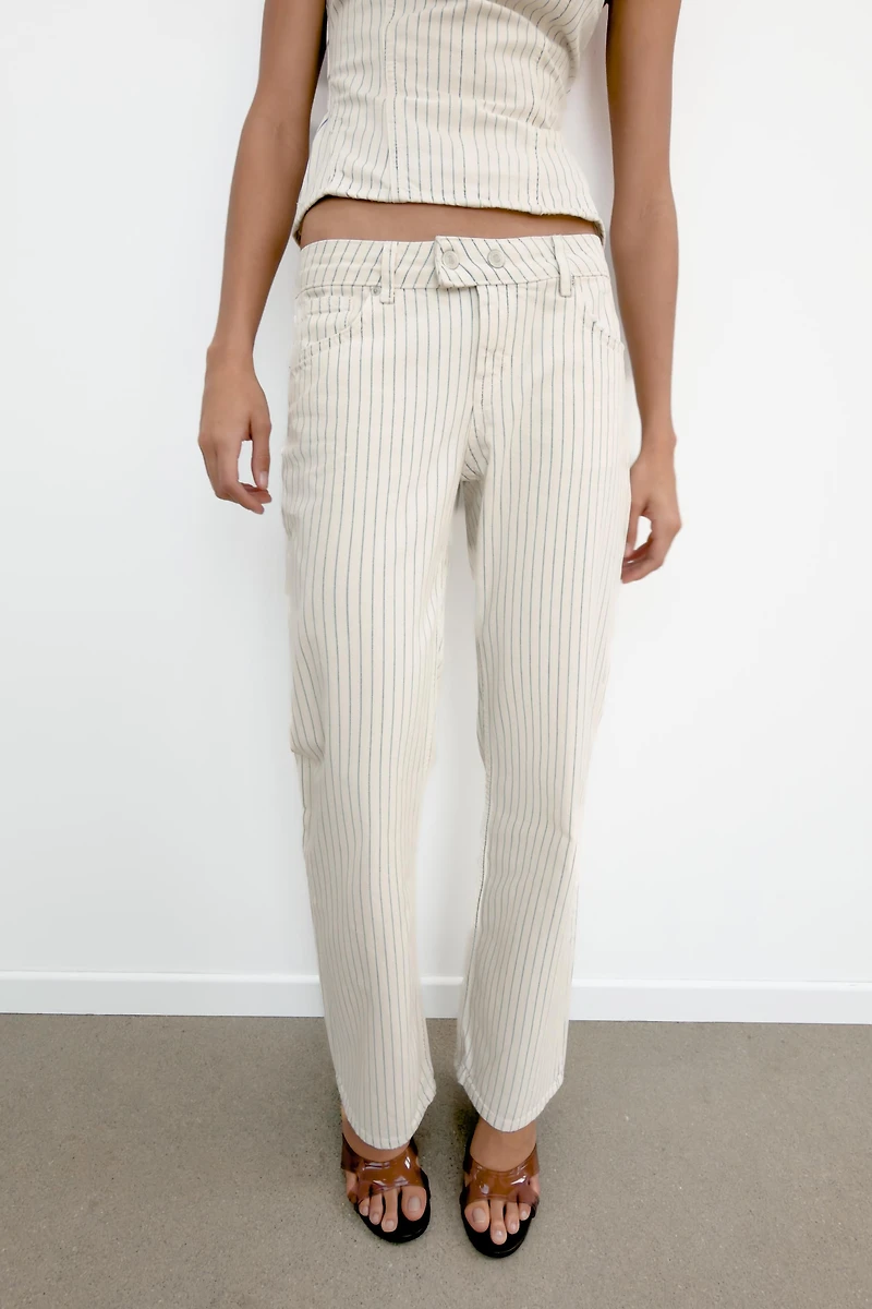 JEAN TRF DROIT RAYURES TAILLE BASSE