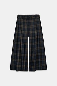 PLAID WOOL BLEND PANTS ZW COLLECTION