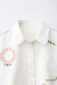 EMBROIDERED SHIRT WITH COTTON AND LINEN