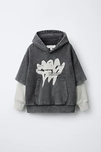 DOUBLE SLEEVE PRINT SWEATSHIRT