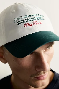 CONTRAST EMBROIDERED TEXT CAP