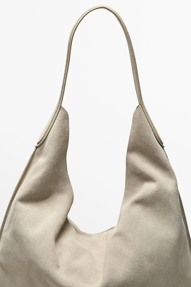 Maxi sac à bandoulière croûte de cuir