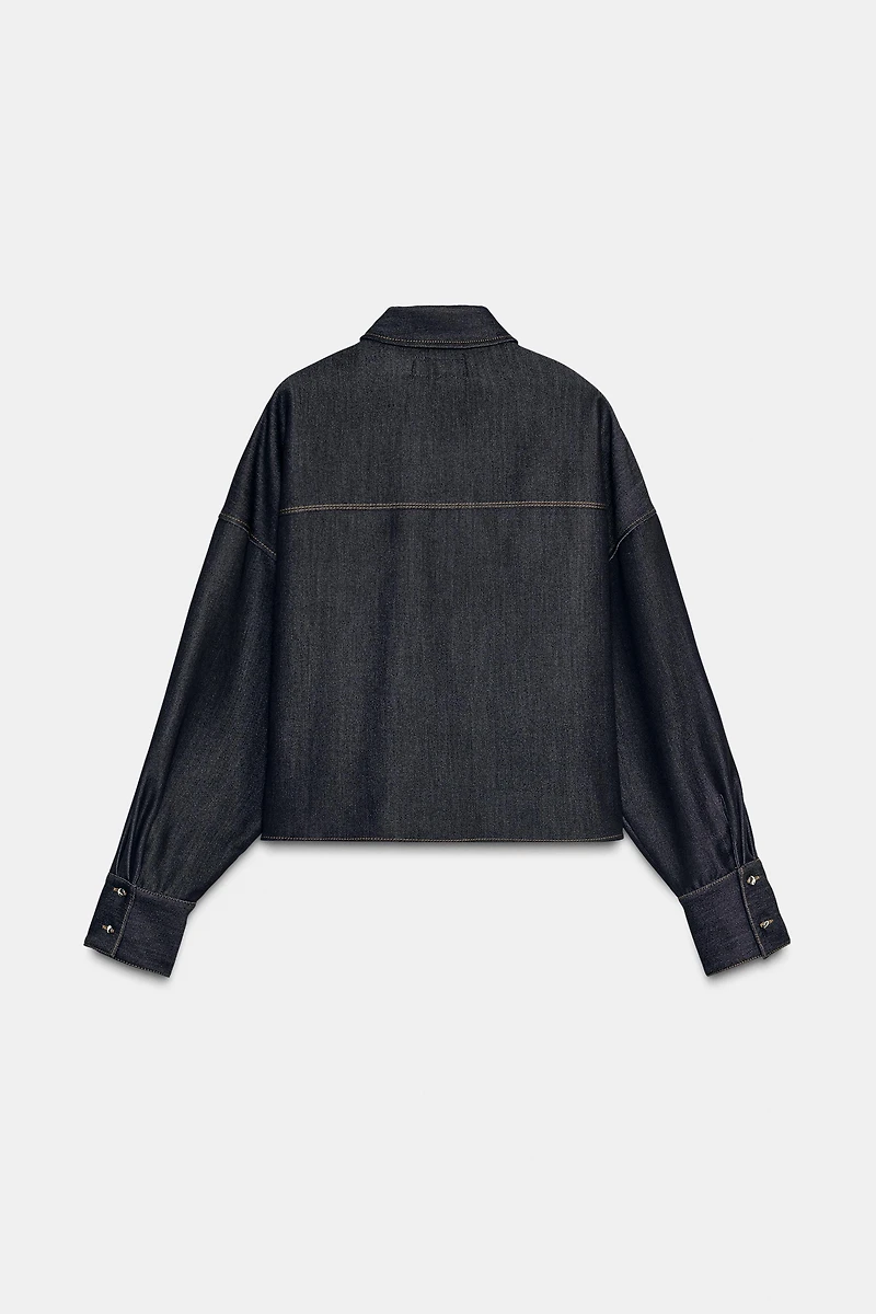 CHEMISE OVERSIZE SURPIQÛRES CONTRASTANTES