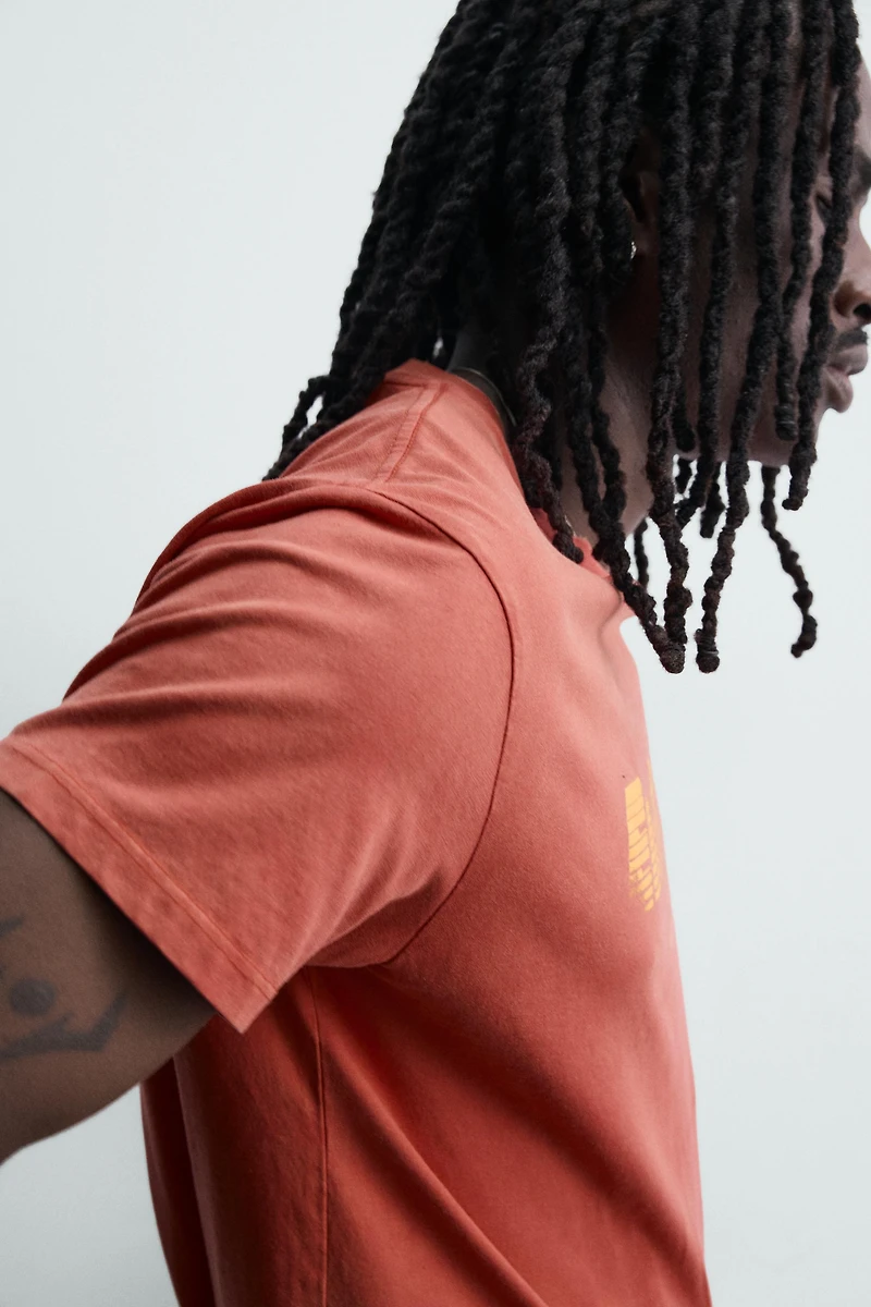 WASHED TEXT PRINT T-SHIRT