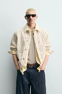 RELAXED FIT PINSTRIPE JACKET
