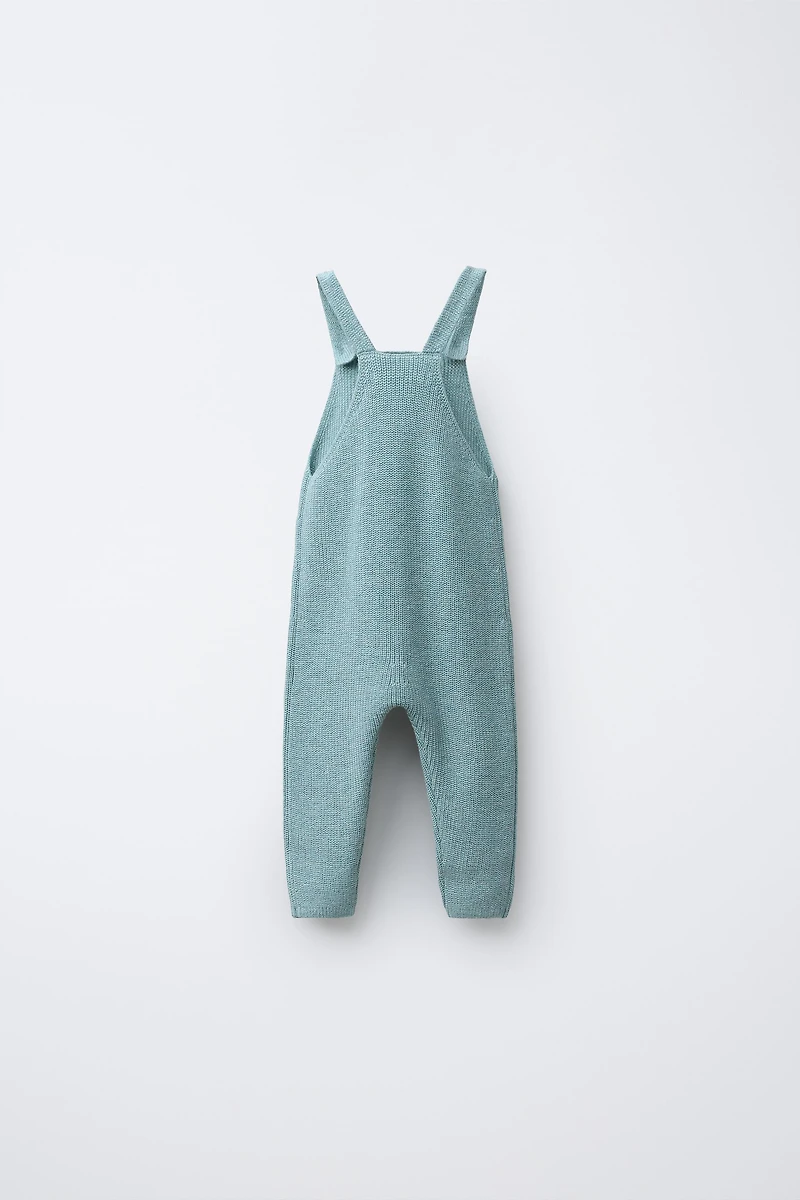 KNIT SUSPENDER OVERALLS