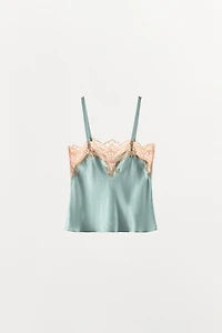 SATIN EFFECT LACE CAMISOLE