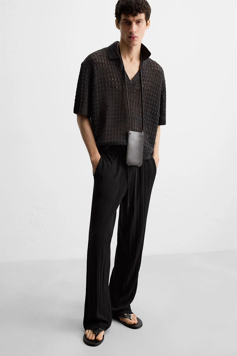 PANTALON EN MAILLE STRUCTURÉE