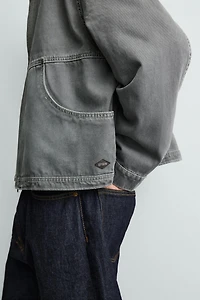 CONTRAST TOPSTITCHING BOXY FIT JACKET