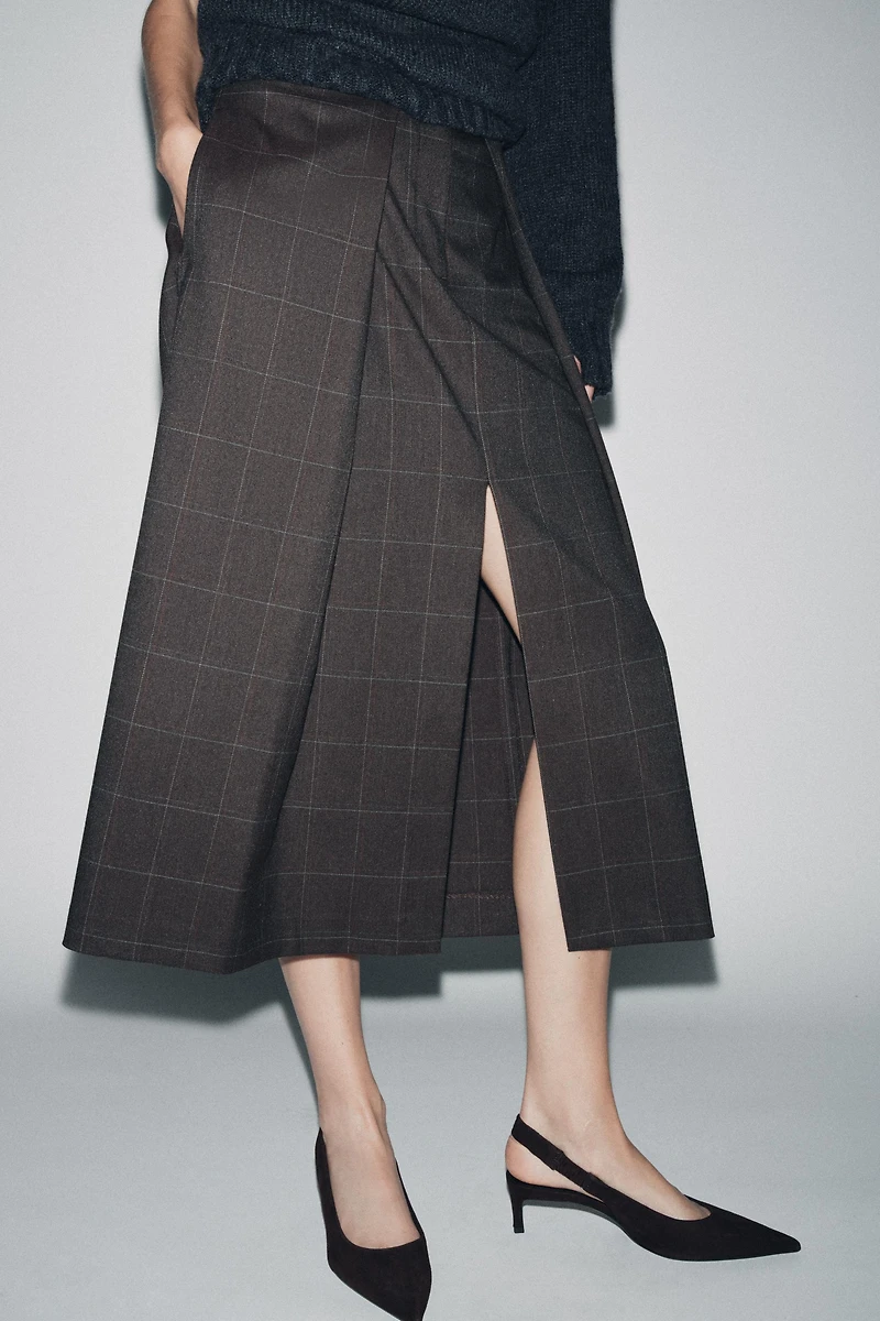 PLAID PLEATED SKIRT ZW COLLECTION