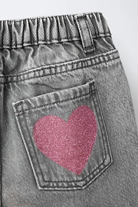 STAR AND HEART WIDE LEG JEANS