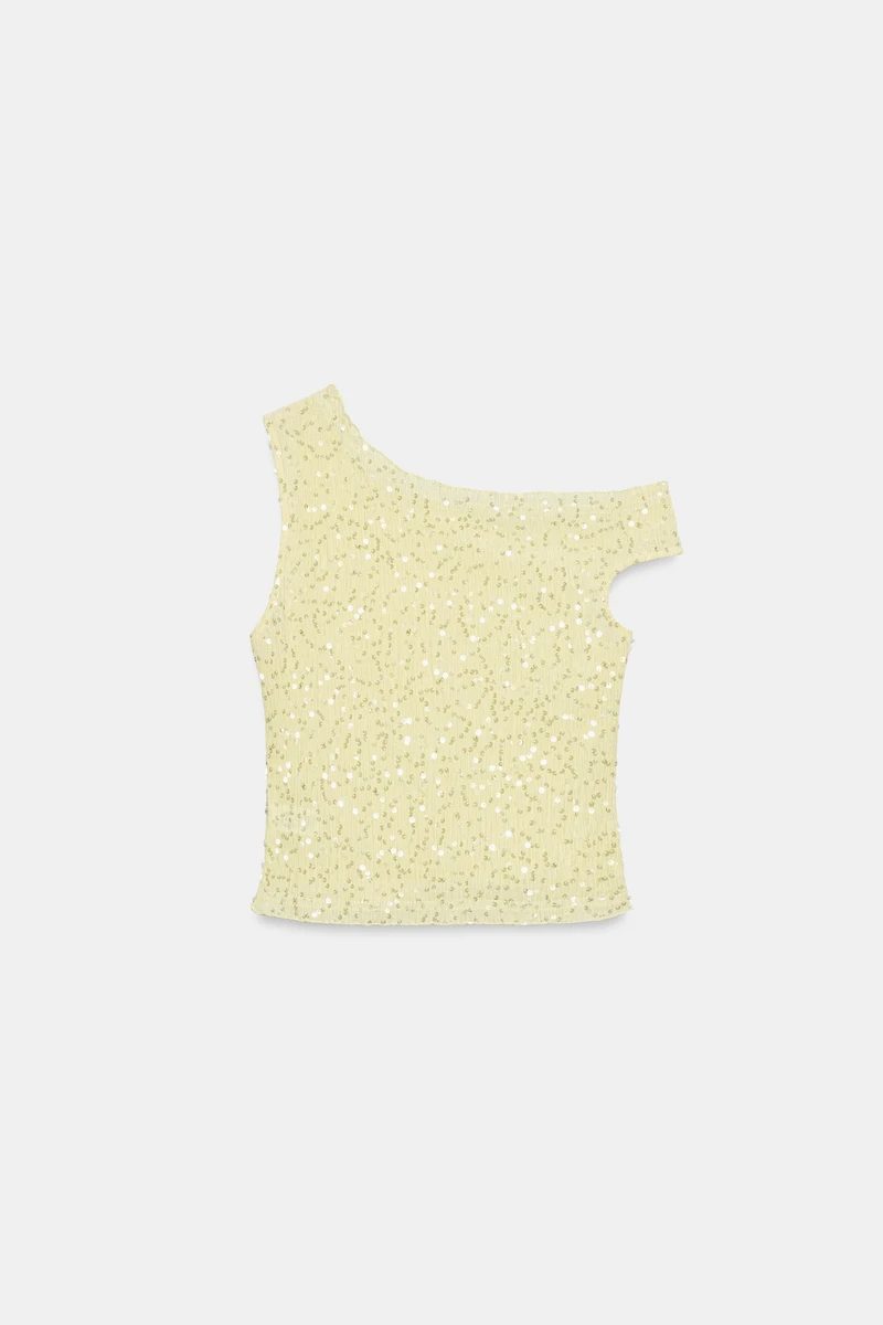 ASYMMETRIC SEQUIN TOP