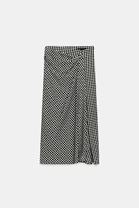 DRAPED GINGHAM SKIRT