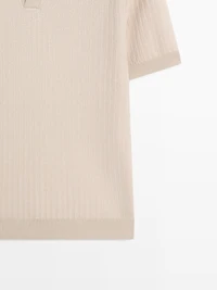 Jacquard knit polo sweater