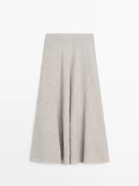 Jupe midi évasée gaufrée