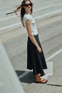 Z1975 RUFFLE DENIM MIDI SKIRT