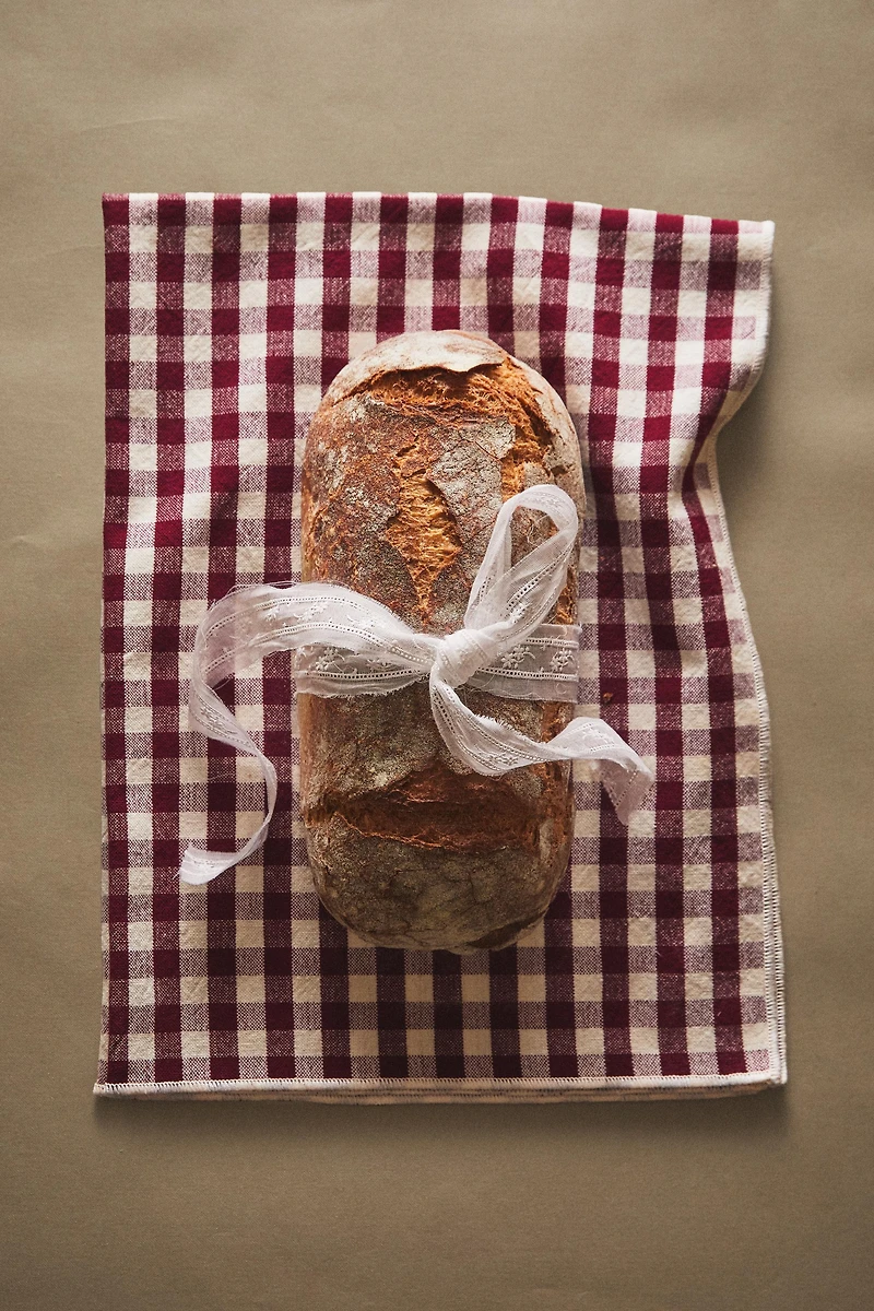 SET OF LARGE CHECK COTTON KITCHEN TOWELS (SET OF 2)