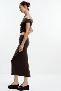 TEXTURED MIDI SKIRT