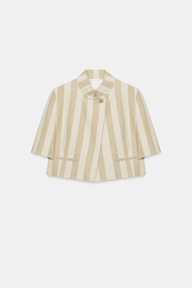 ZW COLLECTION SHORT SLEEVE CROPPED BLAZER