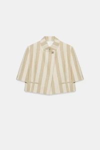 ZW COLLECTION SHORT SLEEVE CROPPED BLAZER
