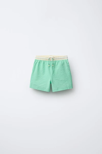 6-14 YEARS / LABEL SWIM SHORTS