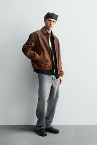 VINTAGE EFFECT LEATHER JACKET LIMITED EDITION