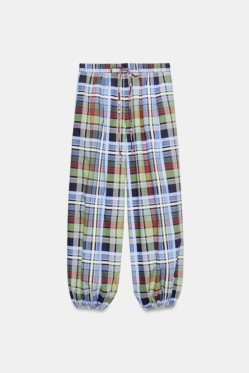 PANTALON BOUFFANT À CARREAUX ZW COLLECTION
