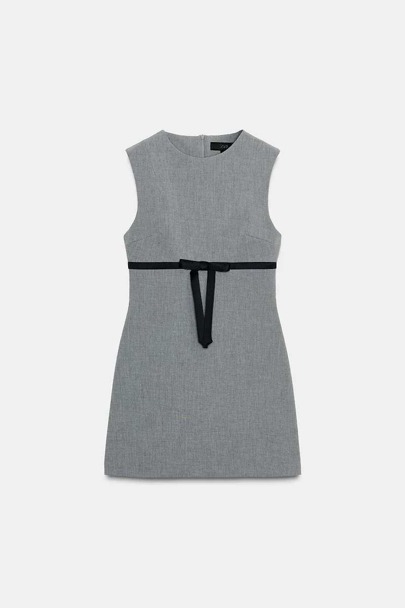 SATIN BOW SHORT DRESS