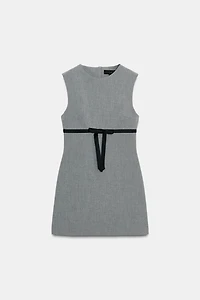 SATIN BOW SHORT DRESS