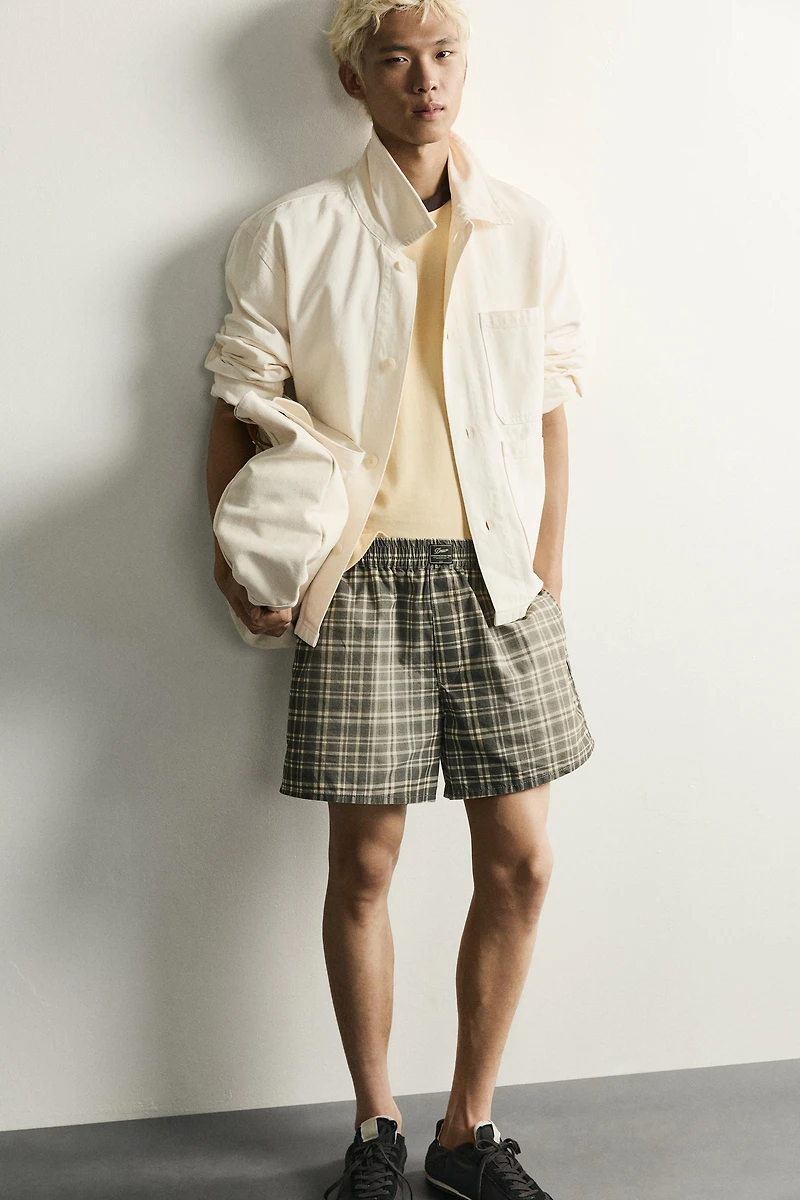 WASHED CHECKERED SHORTS