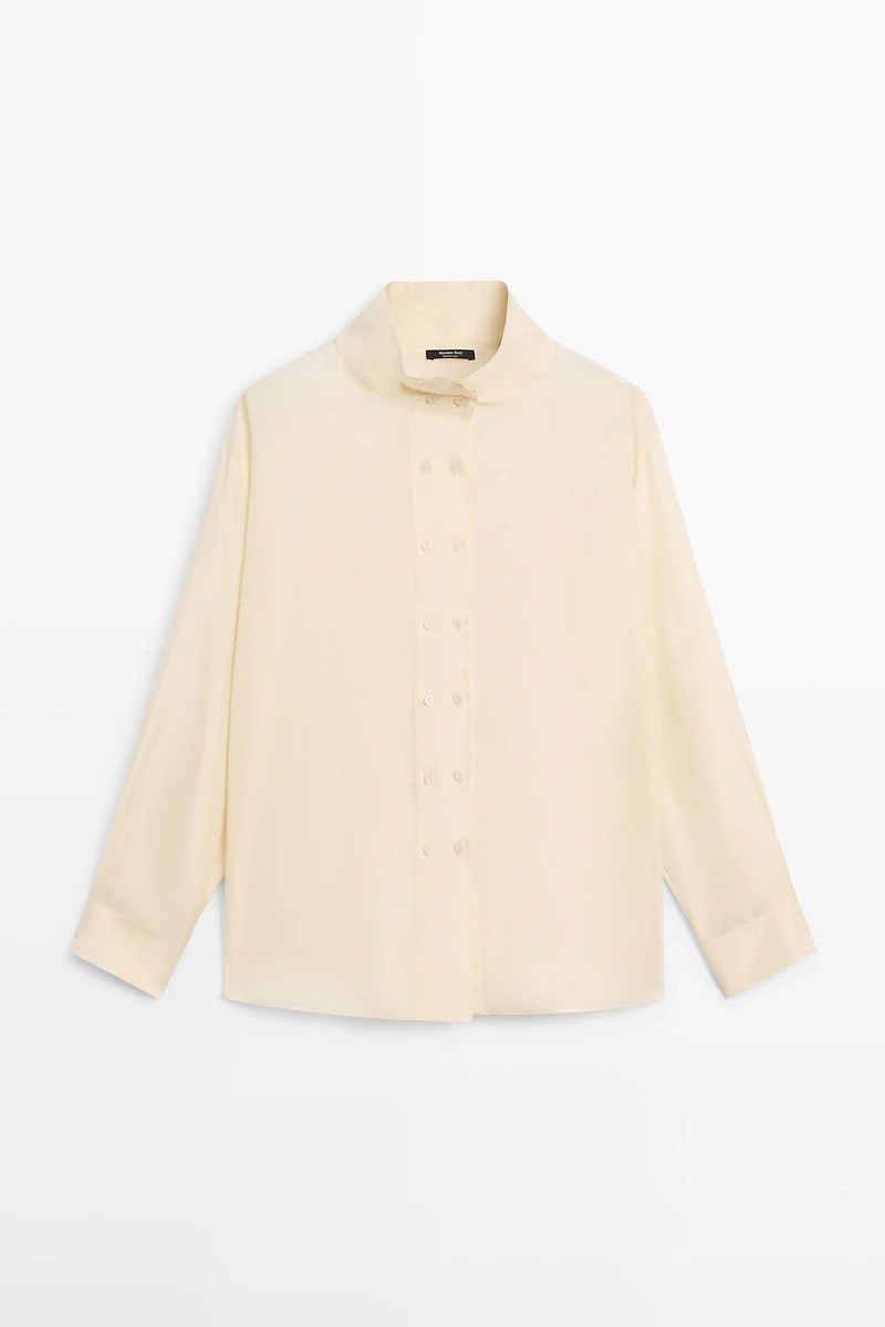 Chemise avec boutons fantaisie en soie