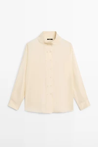 Chemise avec boutons fantaisie en soie