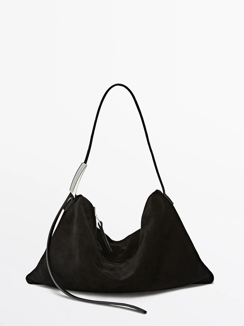 Small split suede leather bag