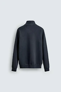 SWEAT DÉLAVÉ COL ZIPPÉ